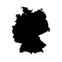 Obraz premium Germany Map Black Silhouette – Editable Layered EPS | Germany Silhouette Vector
