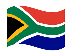 South Africa waving flag isolated with transparent background vector graphic