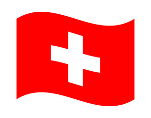 waving flag of switzerland illustration on transparent background swiss national symbol banner
