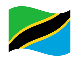 Waving flag of Tanzania, on transparent background