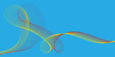 A Dynamic Dance of Radiant Geometric Ribbons Bold Crimson and Yellow Spirals Against a Brilliant Blue The Fluid Energy of Intertwining Digital Currents A High-Contrast Symphony of Motion and Form An E