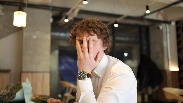 Girl walks away from their valentines date while the guy stays silent and drops the gift creating a tense emotional scene filled with disappointment and unresolved feelings