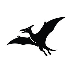 Flying pterosaur dinosaur silhouette icon .eps © MDSHAMSUDDIN