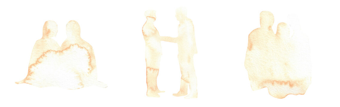Minimal Human Connection Silhouette set.