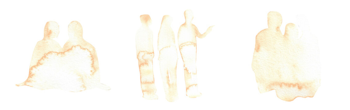 Minimal Human Connection Silhouette set.