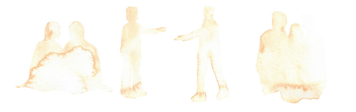 Minimal Human Connection Silhouette set.