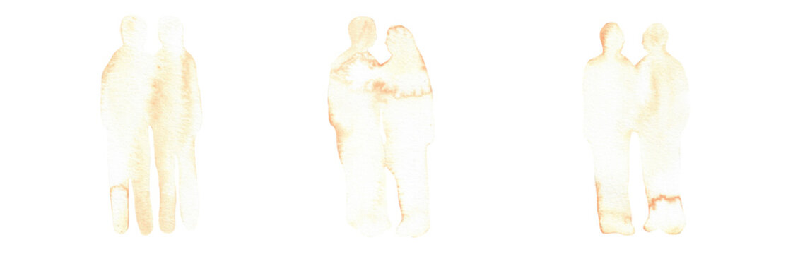 Minimal Human Connection Silhouette set.