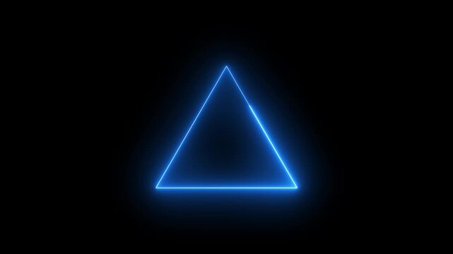 triangle animation on transparent background. glowing triangle motion animation. digital elements triangle icon. smooth neon glowing triangle video with alpha channel in 4k. 