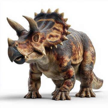 Realistic Centrosaurus dinosaur character isolated on white background