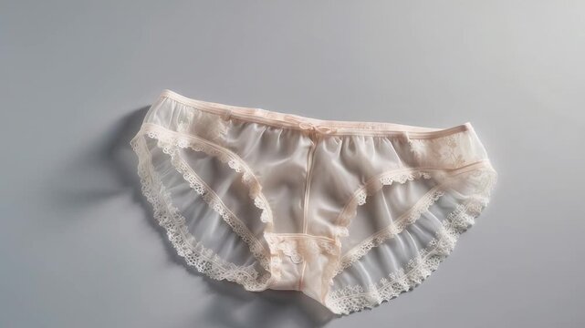 Lingerie display on simple background showcasing design and texture details in close-up view