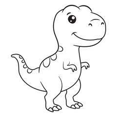 Naklejka premium cute baby dinosaur of coloring page activity for kids.
