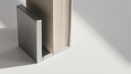 Obraz premium Minimalist Book Arrangement with Soft Light and Shadows.
