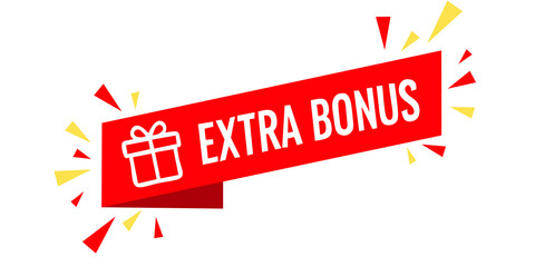 Vector Illustration Red Extra Bonus Label