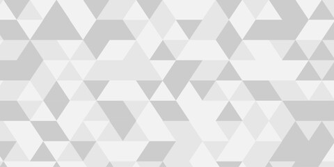 Obraz premium Vector white and gray overlapping polygon square texture. Seamless geometric pattern triangle shapes low polygon backdrop background. Abstract line poly background.