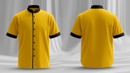 Yellow baseball jersey with black trims