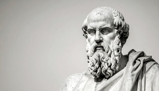 Ancient Greek Philosopher Bust Sculpture.