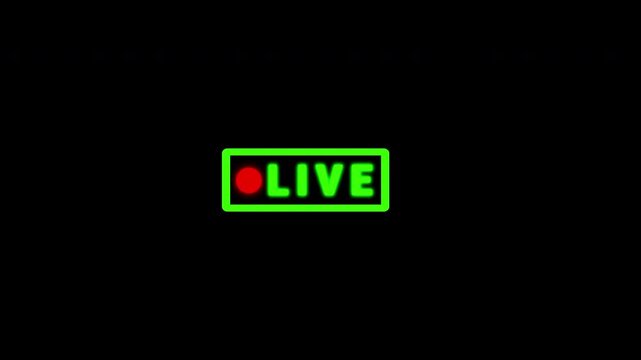 Animation of live button , for Live broadcaster, action replay Animation icon and button . 4K video.