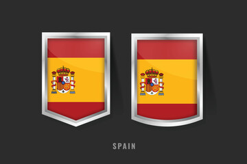 Obraz premium Vector Illustration of SPAIN Label Logo. SPAIN Badge Sign SPAIN With Flag, Spanish Product Label Banners Template.
