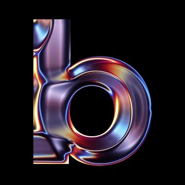 Transparent Chrome letter B small