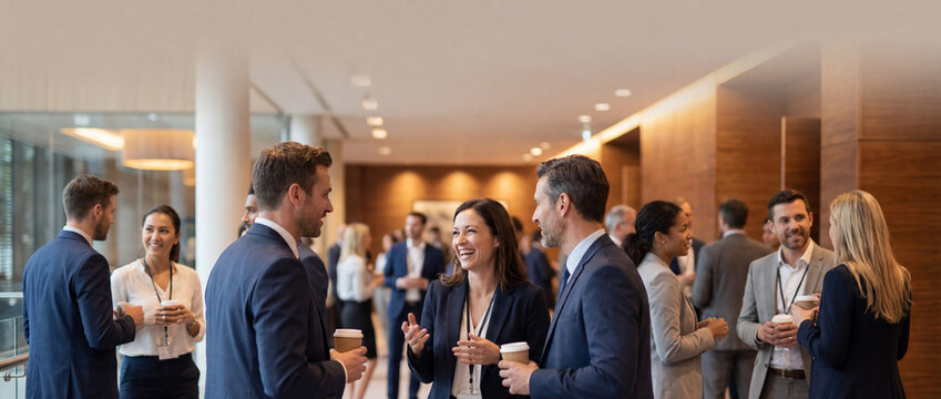 Business Professionals Networking at Corporate Conference