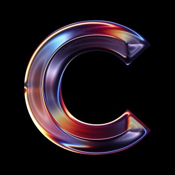 Transparent Chrome letter C