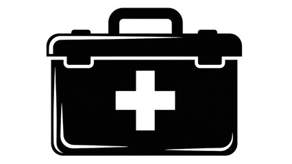 Obraz premium First aid kit icon illustration on a simple background from a straightforward viewpoint