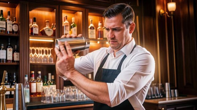 Bartender Making a Cocktail