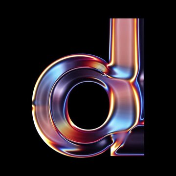 Transparent Chrome letter D small