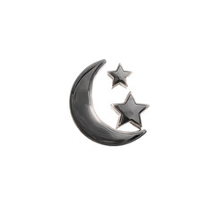 Silver Moon and Star Shapes Decorative Ornaments for Night Sky Theme