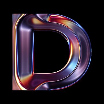 Transparent Chrome letter D