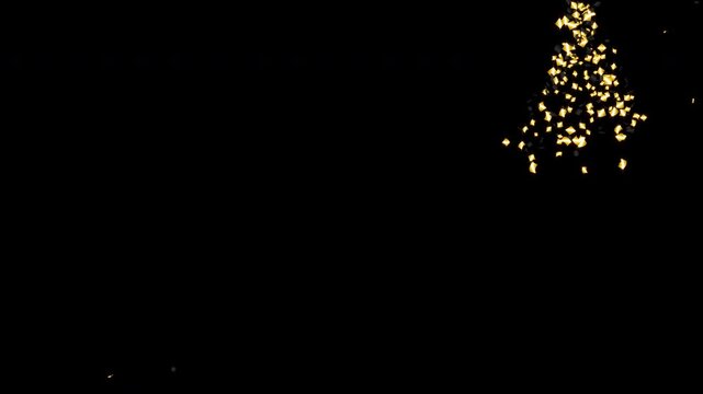 Confetti Burst Sequence with Alpha Channel, 4K ProRes 4444, Multi Direction to Center, Black and Gold - アルファ透過 紙吹雪 連続バーストCG素材 最後中央爆発 黒と金