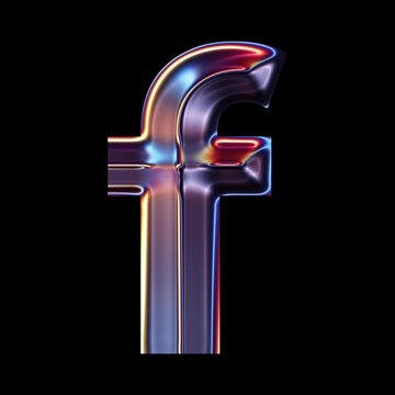 Transparent Chrome letter F small