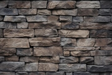 Stone wall showing a rough texture and earthy colors in a construction pattern