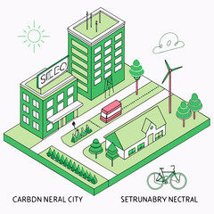 Smart city infrastructure with green technology and urban planning elements