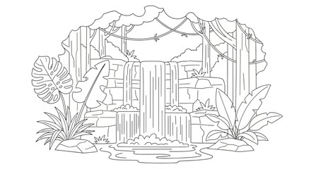 Waterfall in a Tropical Setting. © heri