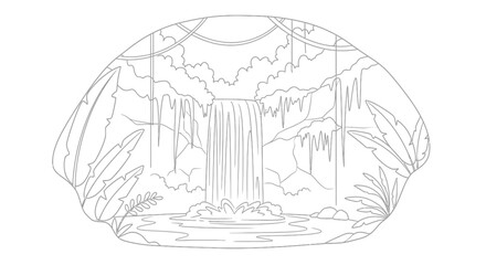 Sweater with waterfall landscape design. © heri