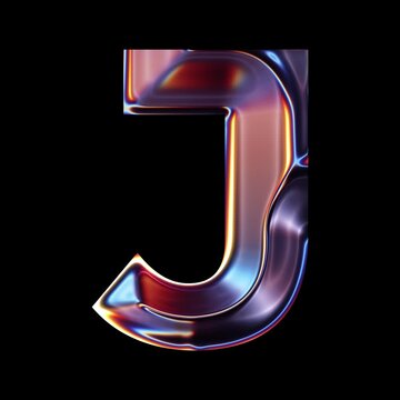 Transparent Chrome letter J