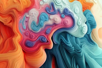 Colorful abstract design showcasing vibrant swirls and patterns with fluid motion