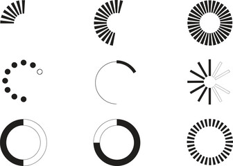 Circular graph pie chart icons