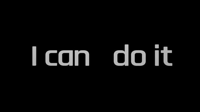 Words of doubt shown on screen during a moment of reflection and struggle with a personal task