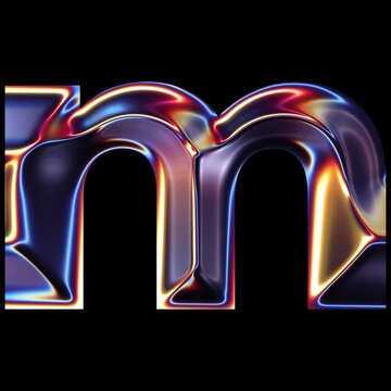 Transparent Chrome letter M small