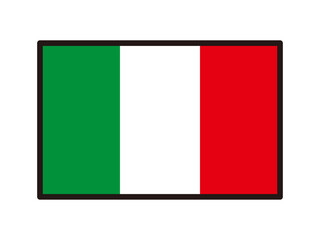 シンプルなイタリアの国旗のイラスト素材