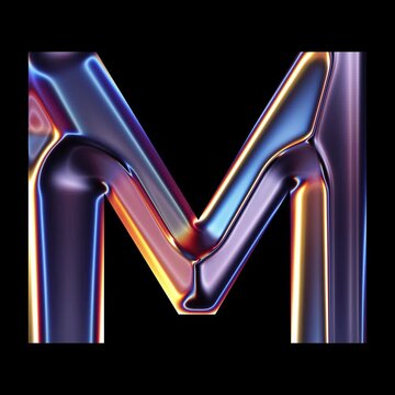Transparent Chrome letter M