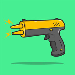 Obraz premium Stun gun illustration, vector, icon isolated for self-defense, security, and police equipment