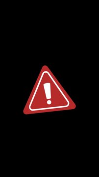 Vertical animation for warnings, errors, security alerts, safety messages, system notifications