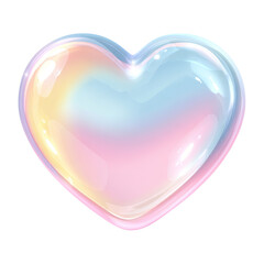 Pastel Heart Shape Bubble with Soft Colors and Glossy Finish for Romantic and Love Themed Designs