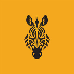 Fototapeta premium Zebra Head Silhouette Minimal Animal Icon