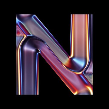 Transparent Chrome letter N