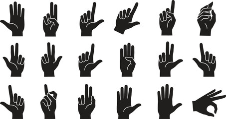 Collection of various hand gestures and signs