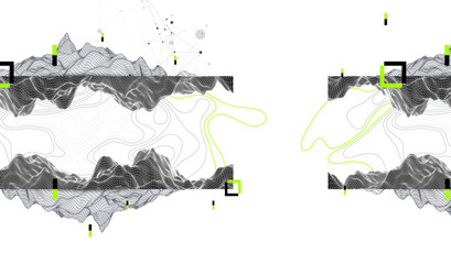 Fototapeta premium Abstract art wireframe background. Modern science or technology art elements. Surface illustration.